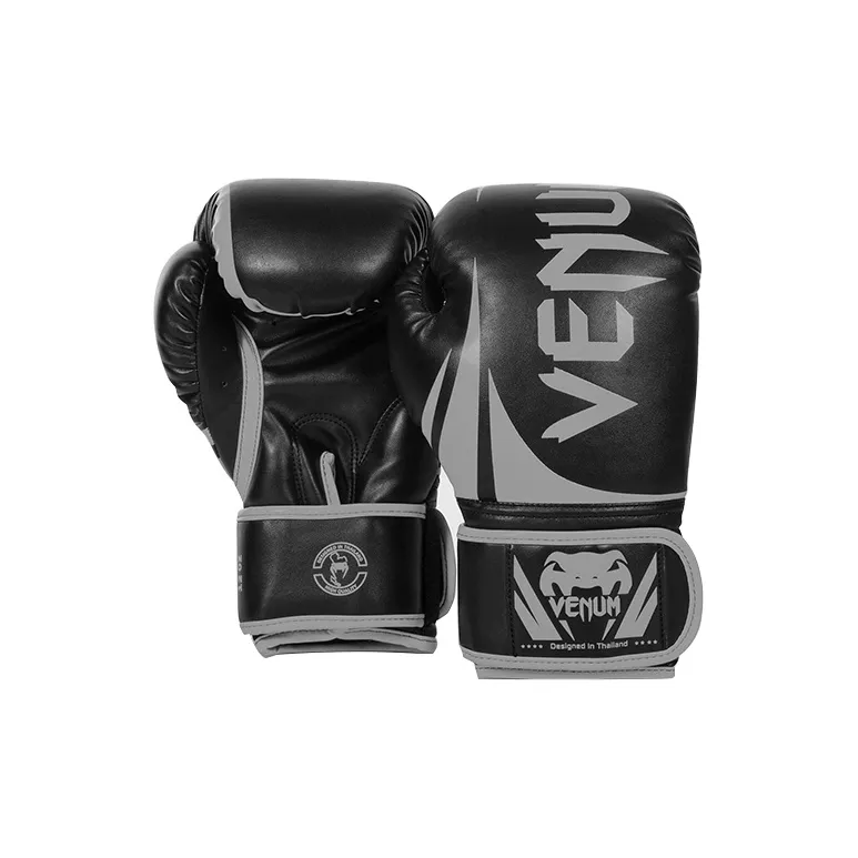 VENUM Venom Challenger 2.0 Collection Boxing Gloves PU Unisex Couple's Black & Gray-1