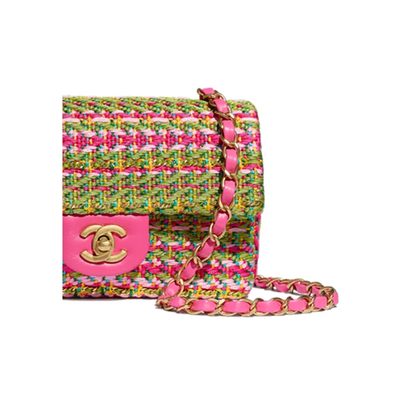 CHANEL Logo Shoulder Bag Mini Women's Multicolor-4