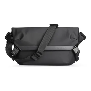 MARK RYDEN Oxford Messenger Bag, Shoulder Bag, Crossbody Bag Medium Size Men's Elegant Black/Sky Blue/Gray Blue & Black