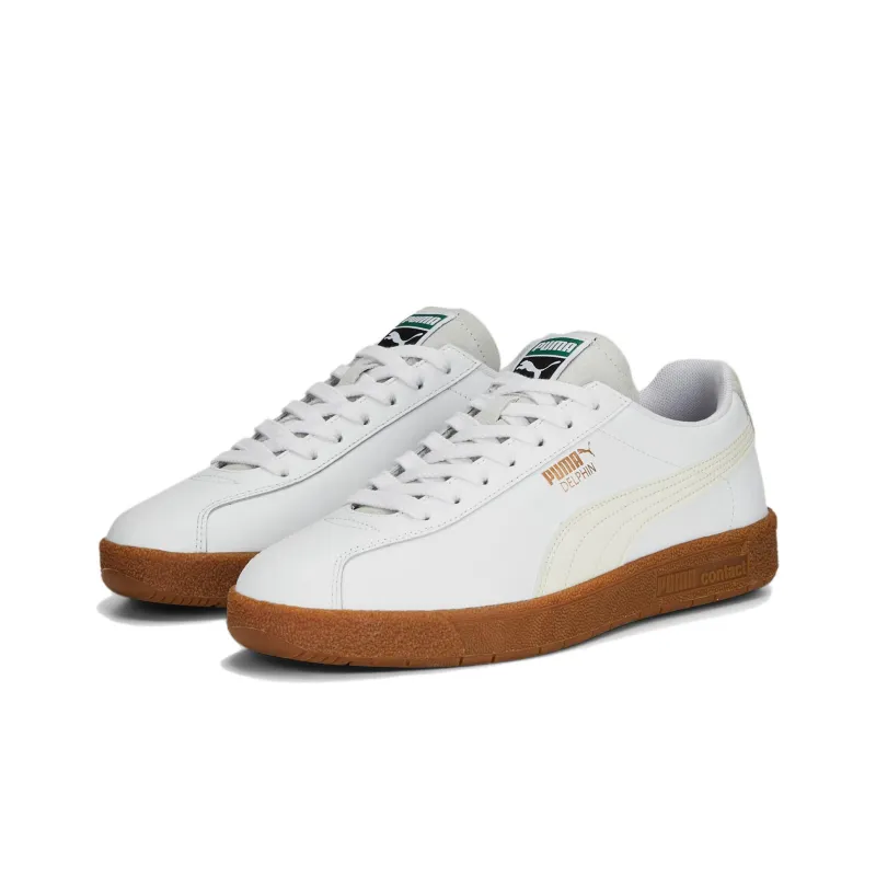 PUMA DELPHIN Delphine Leather Anti-Slip Wear-Resistant Low-Top Skateboard Shoes Unisex White-2