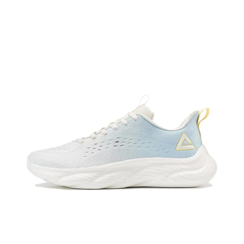 PEAK Cotton Candy Anti Slip And Wear Resistant Breathable Low Top Running Shoes Women's White Blue-0