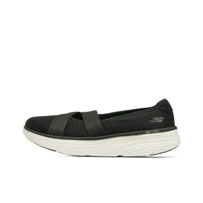 Skechers Max Cushioning Cushioned Slip Resistant Abrasion Resistant Low Top Sports Casual Shoes Women's Black-0