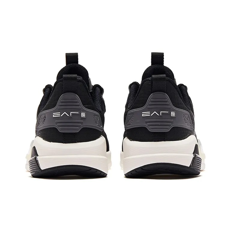 Erke Floating And Fluttering Low Top Running Shoes Men's Black White-3