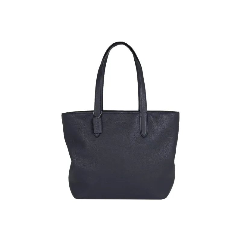 COACH Metropolitan Pebbled Leather Tote Bag Shopping Bag Shoulder Bag Handbag Large Size Men's Navy Blue-0