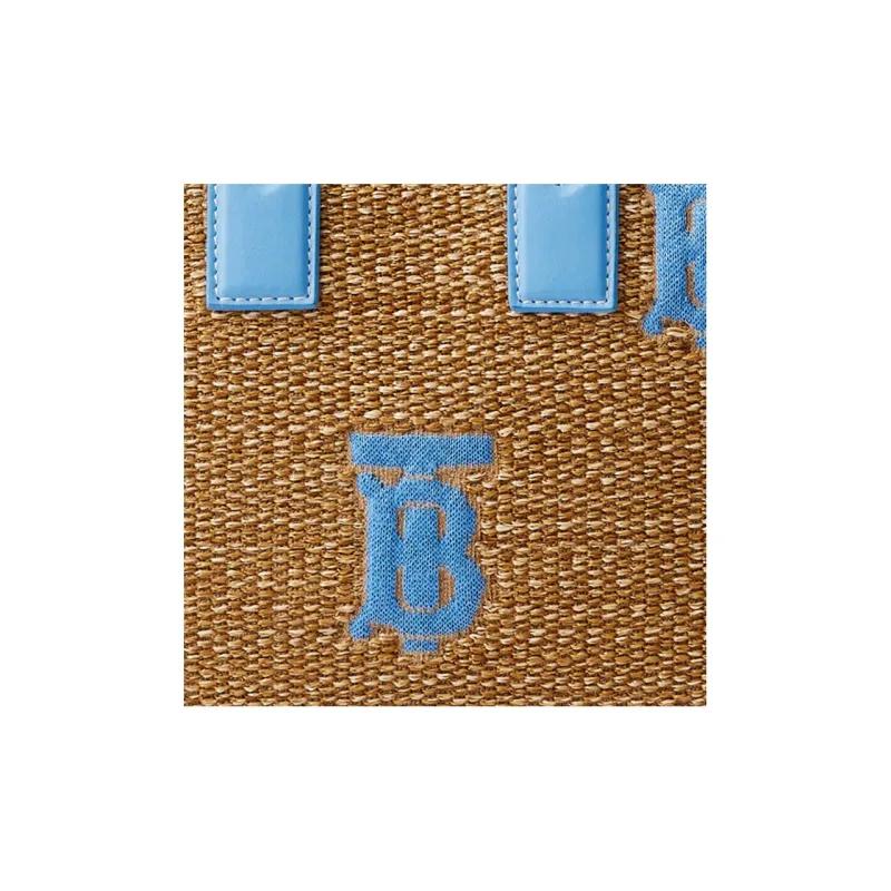 Burberry Mini Freya Tote Natural/Cool Cornflower Blue-3