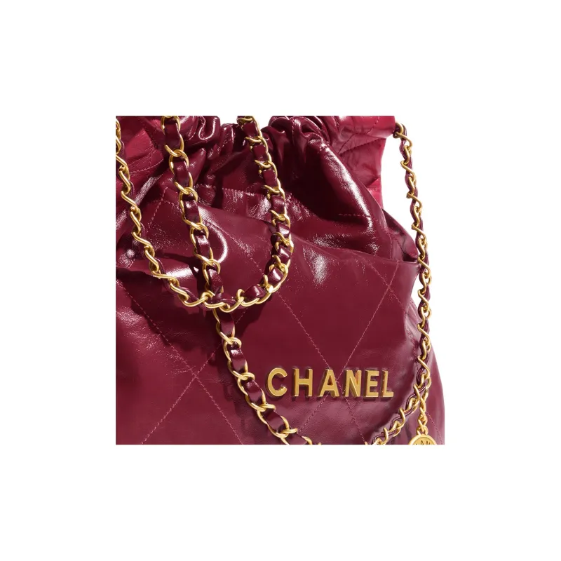 CHANEL 22Bag Calfskin Handbag Regular Women's Red/Dark Red-2