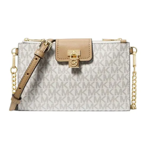 MICHAEL KORS Canvas Shoulder Bag Crossbody Bag Small Size Women's Camel