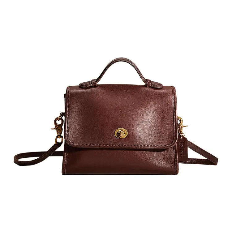 COACH Court Glove Tanning Palace Bag Handbag Shoulder Bag Crossbody Bag Medium Size Women's Redwood Brown-0