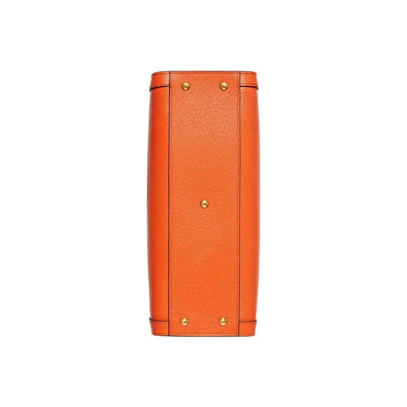 GUCCI Diana Leather Tote Bag Shopping Bag Shoulder Bag Crossbody Bag Handbag Small Size Women's Orange-8