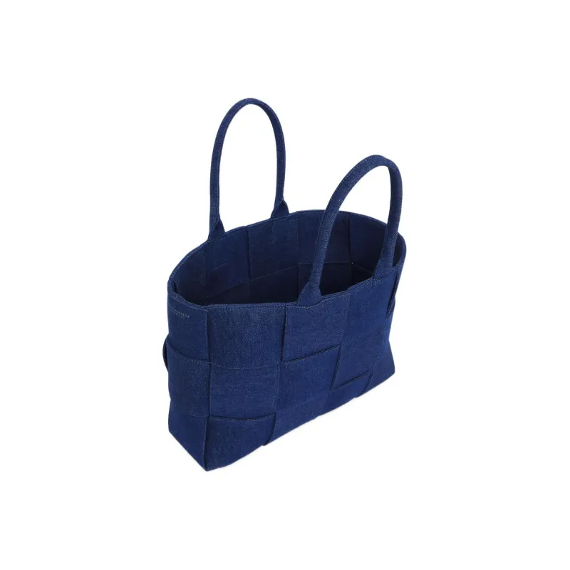Bottega Veneta Cotton Denim Tote Bag, Shopping Bag, Handbag Women's Blue-3