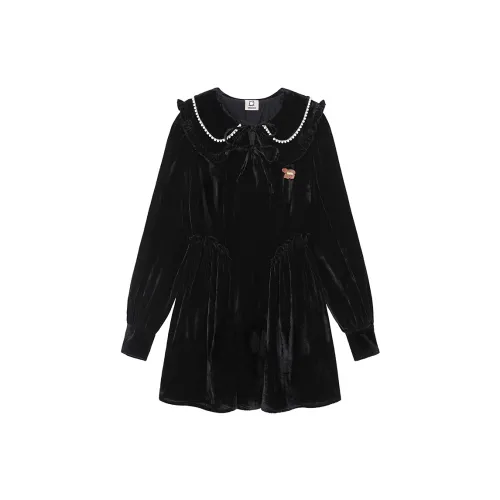 INEED I.T Daydream Series Long-Sleeved Dresses Women's Black