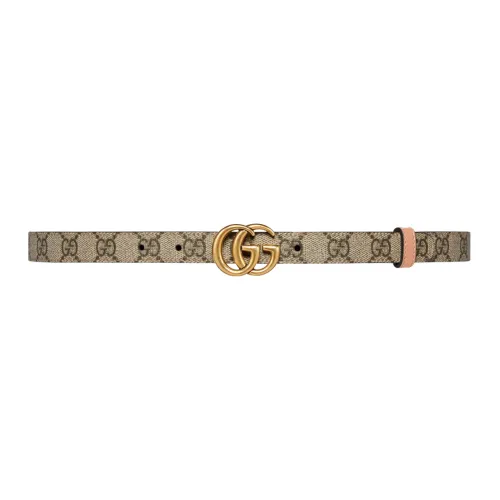 GUCCI GG Marmont Leather Belts Women's Beige