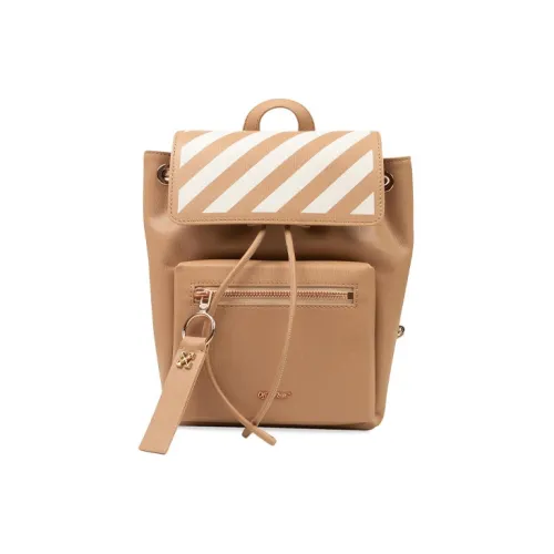 OFF-WHITE Leather Portable Backpack Women's Umber