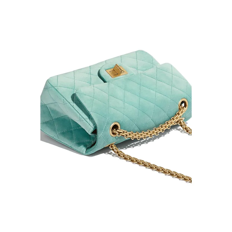 CHANEL 2.55 Suede Flap Bag, Crossbody Bag, Chain Bag, Shoulder Bag Women's Green-3