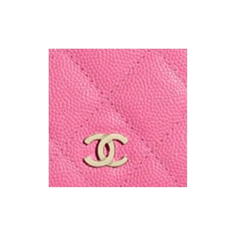 CHANEL Grain Caviar Calfskin Small Jewelry Pouch Coin Purse Women's Pink-4