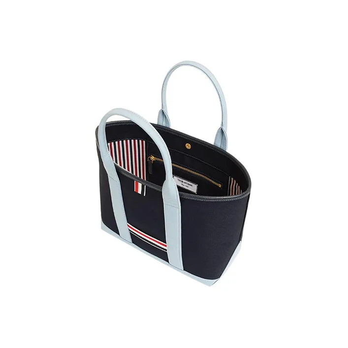 THOM BROWNE Stripe Detailed Tote Bag-4