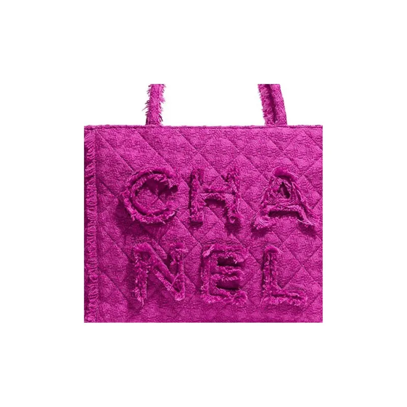 CHANEL Soft Woolen Tote Bag, Shopping Bag, Handbag Tubas Women's Fuchsia-3