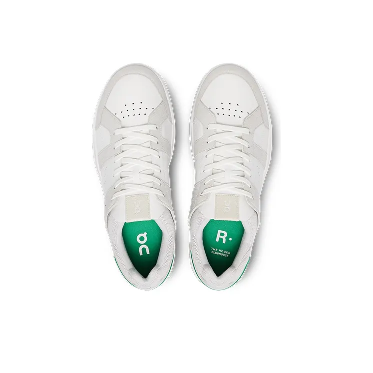 On ClubTHE ROGER Slip Resistant Low Top Skateboard Shoes Men's White Green-3