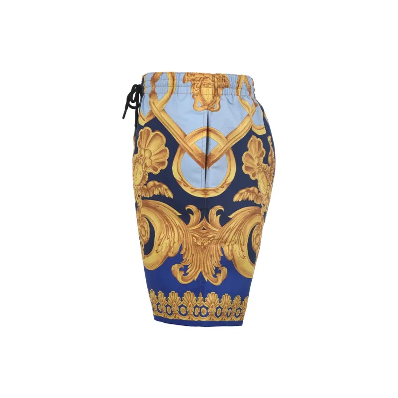 VERSACE Baroque Pattern Drawstring Swim Shorts-2