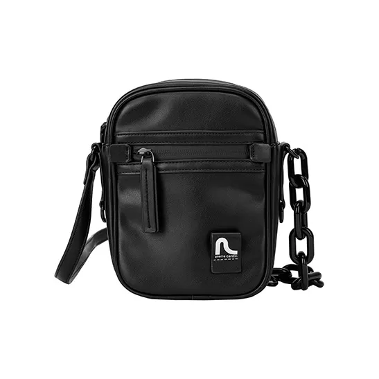 PIERRE CARDIN Fabric Backpack, Shoulder Bag, Crossbody Bag Men's Black-0