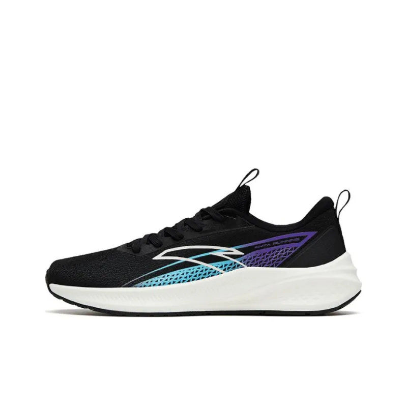 Anta Running Collection Anti-Slip Wear-Resistant Low-Top Running Shoes Men's Black Blue-0