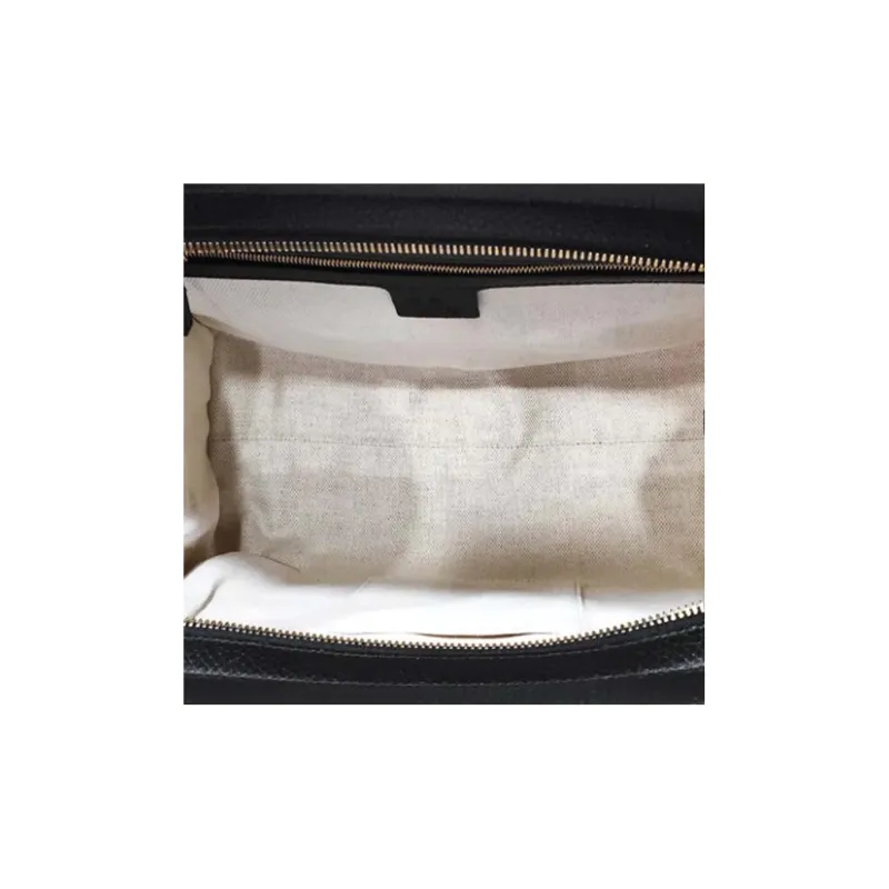 GUCCI Leather Tote Bag, Shopping Bag, Shoulder Bag, Crossbody Bag, Handbag Regular Women's Black-5