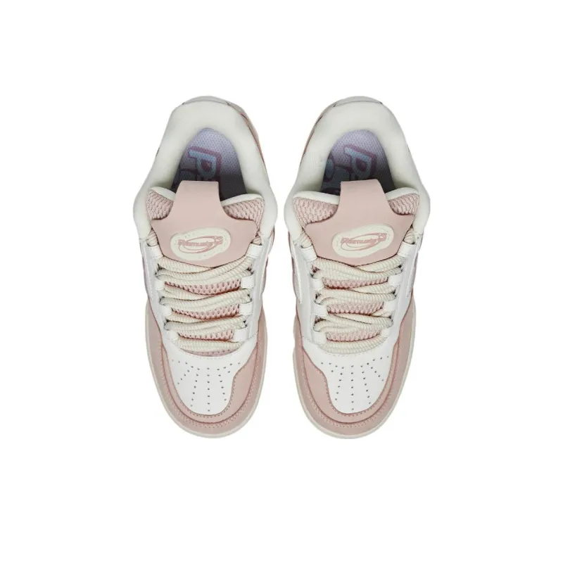 REEMUSTERED Jelly Logo Durable Breathable Low Top Skateboard Shoes Women's Dirty Pink New Version-3