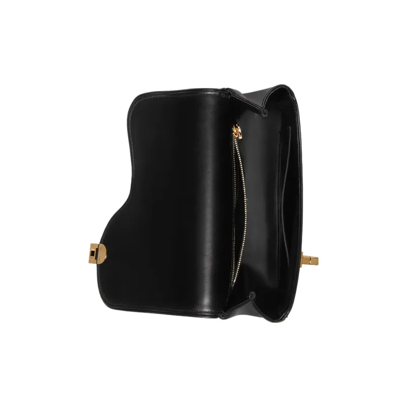GUCCI Leather Saddle Bag Crossbody Shoulder Bag Women's Black-5