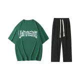 Set (top green + trousers black)