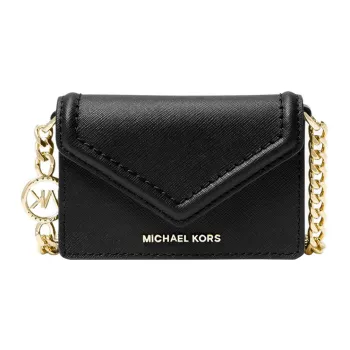 MICHAEL KORS Jet Set Saffiano Leather Shoulder Bag Crossbody Bag Small Size Women's Black