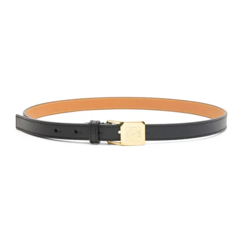 LOEWE Anagram Leather Belts Women's Black/Brown