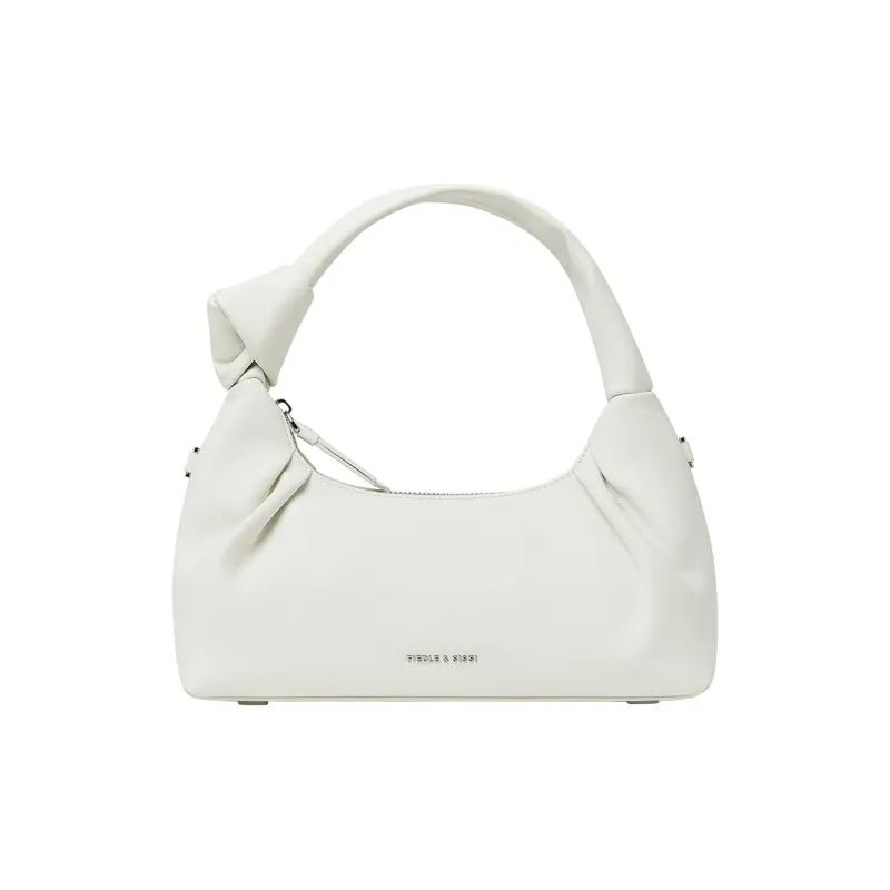 FIEDLE&SISSI Top Grain Cow Leather Cloud Bag Shoulder Bag, Crossbody Bag, Handbag Women's White-1
