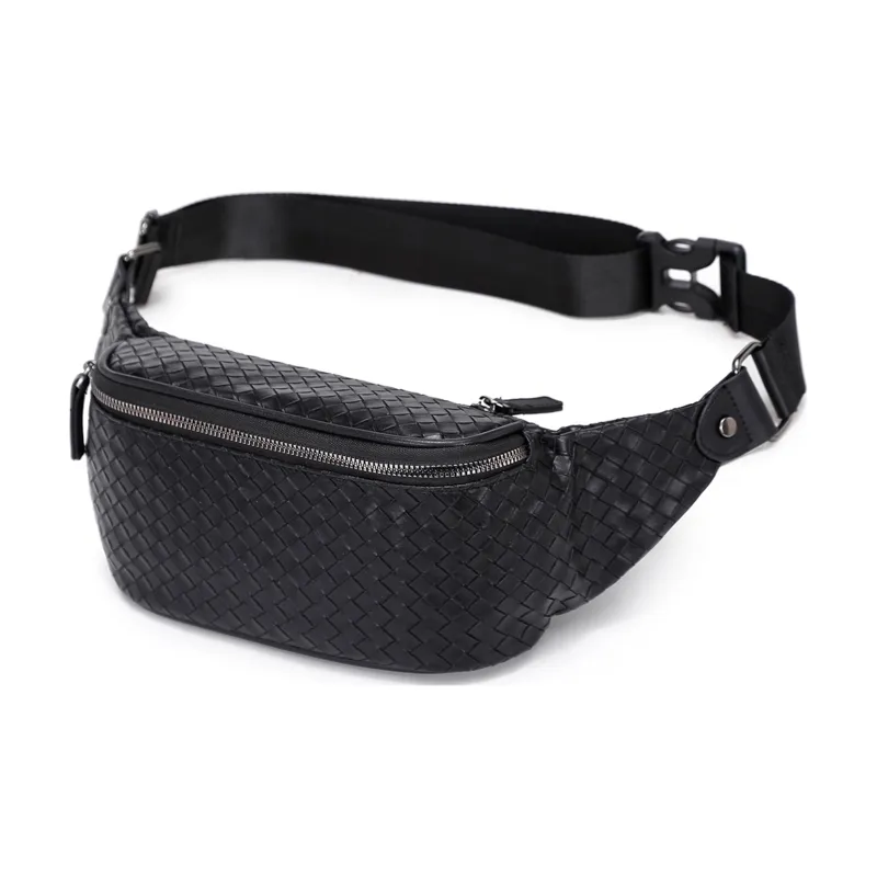 Slazenger Soft Leather One Shoulder Crossbody Bag, Sling Bag, Fanny Pack Regular Unisex Black-2
