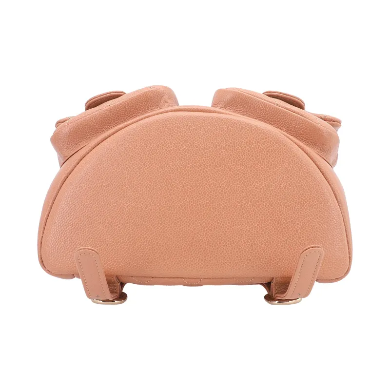 CHANEL Duma Litchi Cow Leather Backpack Medium Size Unisex Caramel Milk Tea-3
