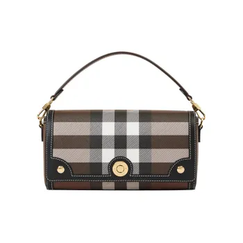 Burberry Note Cow Leather Handbag Shoulder Bag Crossbody Bag Women's Brown