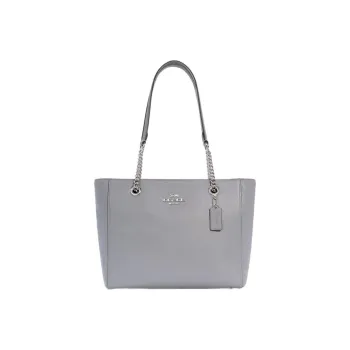 COACH Marlie Leather Tote Bag Shopping Bag Shoulder Bag Handbag Large Size Women's Gray