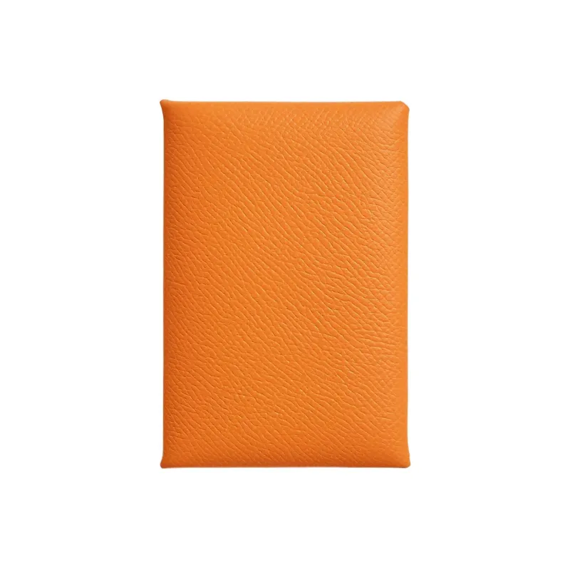 HERMES Calvi Epsom Calfskin Card Holder Women's I9 Abricot Apricot-0