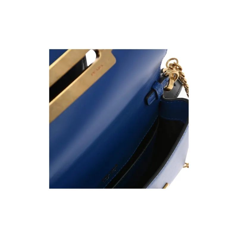 PRADA Cahier Calfskin One Shoulder Crossbody Fanny Pack Women's Blue-4
