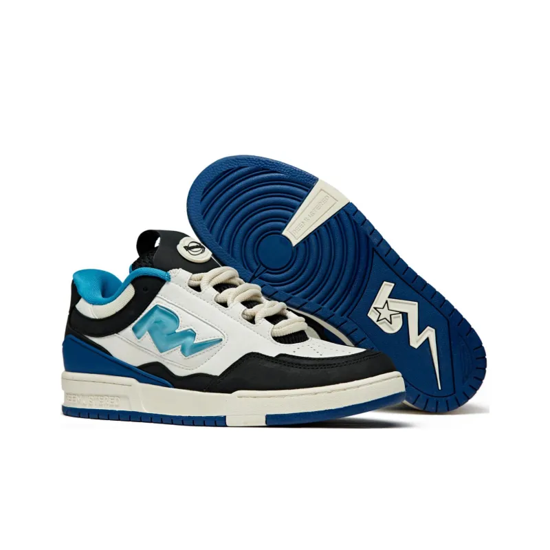 REEMUSTERED Jelly LOGO Abrasion Resistant Breathable Low Top Skateboard Shoes Unisex Black Blue New Version-2