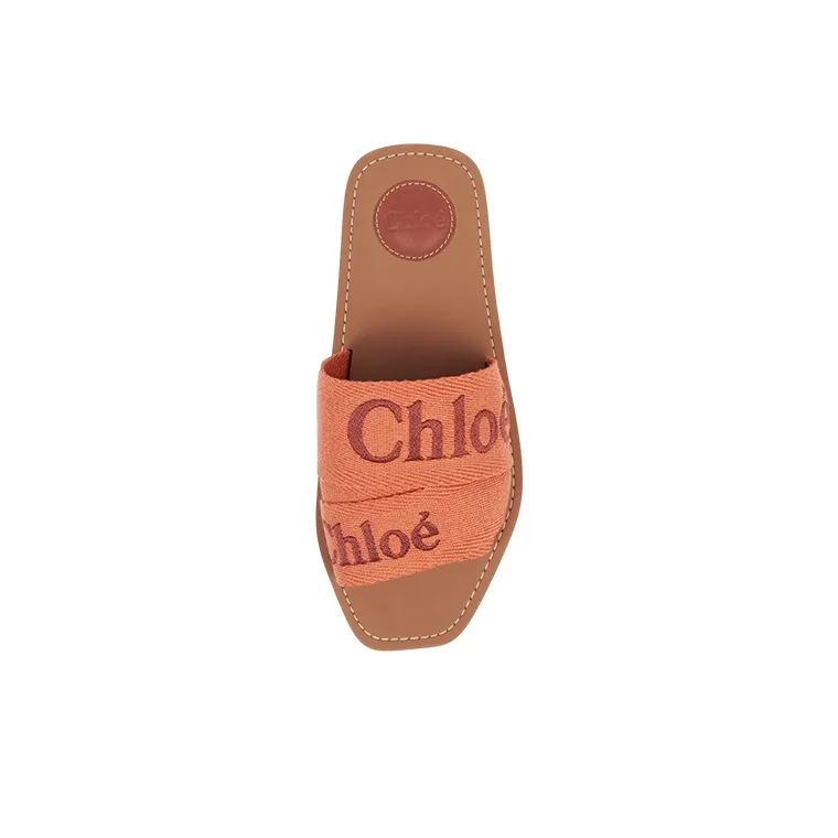 Chloe Woody Slide Slippers Women's Orange-4
