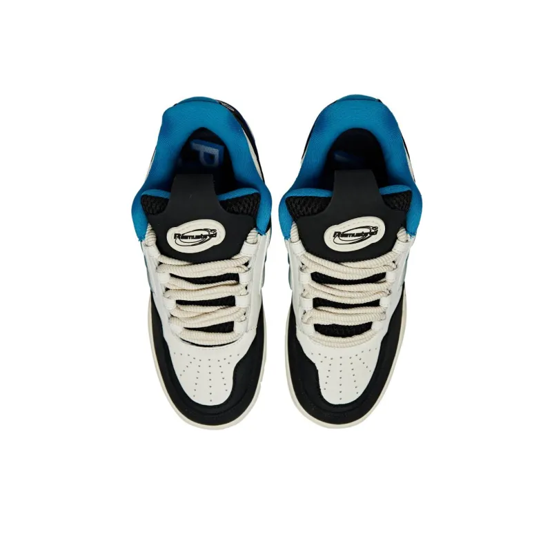 REEMUSTERED Jelly LOGO Abrasion Resistant Breathable Low Top Skateboard Shoes Unisex Black Blue New Version-3