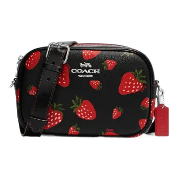COACH Jamie Canvas With Leather Camera Bag, Shoulder Bag, Crossbody Bag Medium Size Women's Black