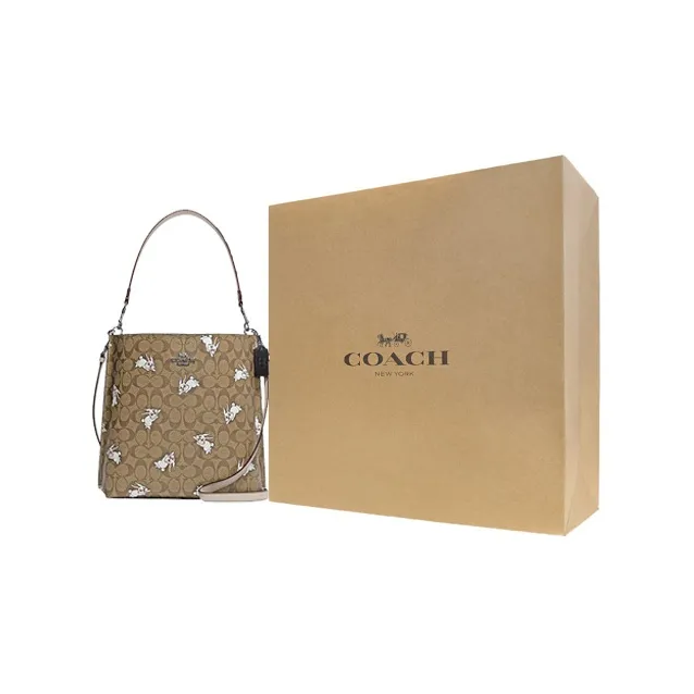 COACH Baymax Rabbit, Collaboration Mollie PVC Bucket Bag, Shoulder Bag, Crossbody Bag Large Size Women's Taupe-8