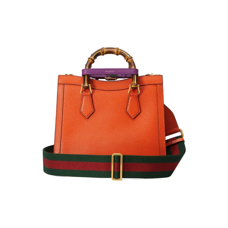 GUCCI Diana Leather Tote Bag Shopping Bag Shoulder Bag Crossbody Bag Handbag Small Size Women's Orange-4