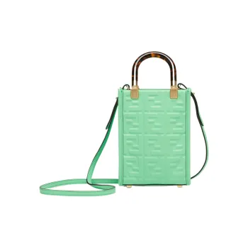 FENDI Sunshine Calfskin Handbag, Shoulder Bag, Crossbody Bag Mini Women's Green