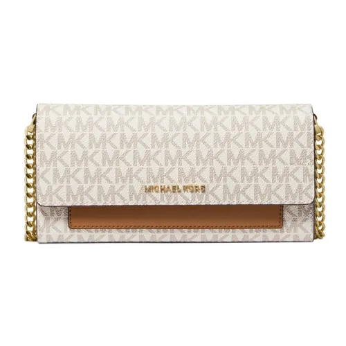 MICHAEL KORS Jet Set Polyester 2 in 1 Shoulder Bag Crossbody Bag Medium Size Women's Vanilla/Oak