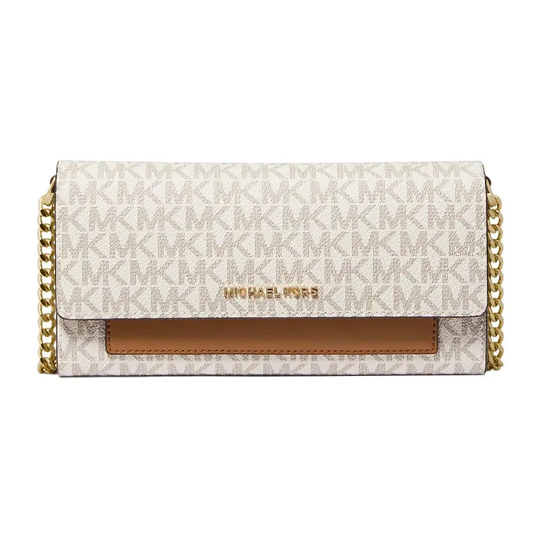 MICHAEL KORS Jet Set Polyester 2 in 1 Shoulder Bag Crossbody Bag Medium Size Women's Vanilla/Oak-0