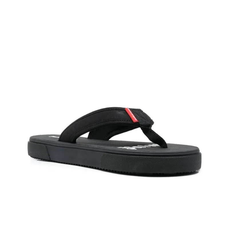 PALM ANGELS Logo Tag Flip Flops Black-2