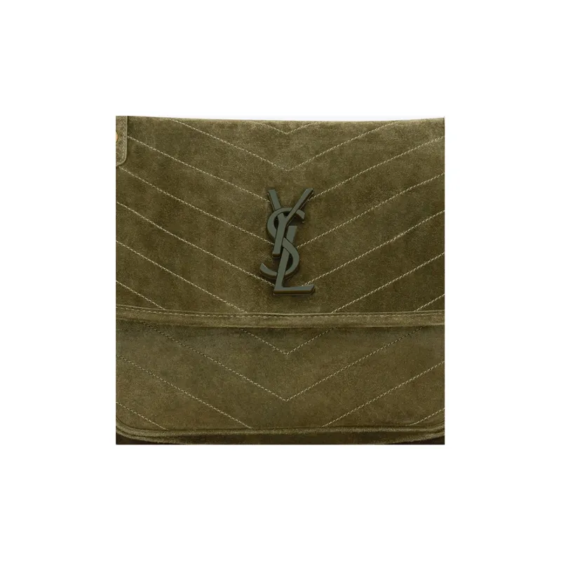 SAINT LAURENT Niki Suede Hobo Bag Handbag Shoulder Bag Women's Dark Olive Green-5