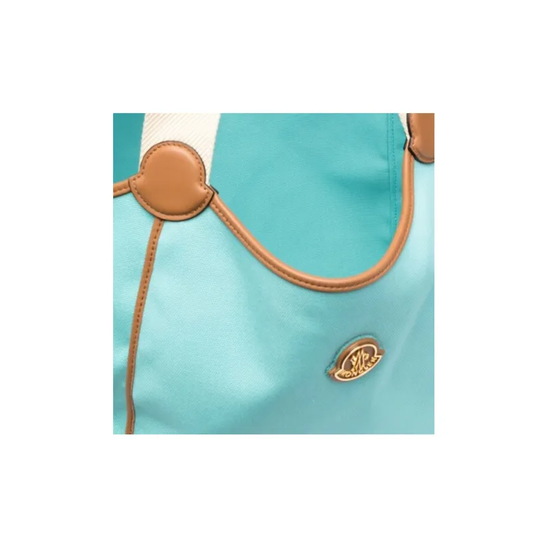 Moncler Leather With Fabric Tote Bag, Shopping Bag, Handbag Women's Light Blue-3